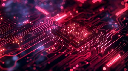 Chip of Horror. Feature a close-up of a sinister microchip with glowing red circuits and a twisted, glitching appearance