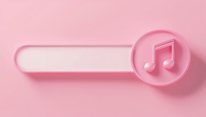 A minimalist pink music note icon with a blank space for text, perfect for music-themed projects and creative designs.