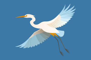 Egret  Bird vector art illustration