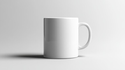 Obraz premium Blank ceramic mug on a solid white background