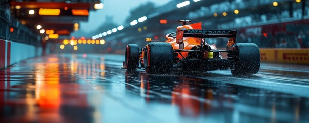 High-Speed Race F1 Car Blazing Past the Grandstand During a Thrilling Motorsports Event.