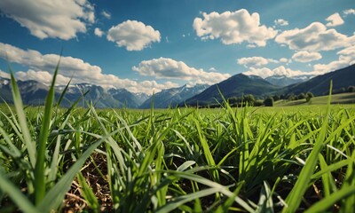grass and blue sky