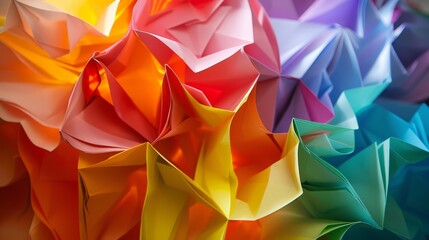 Paper Folded And Colored By Light