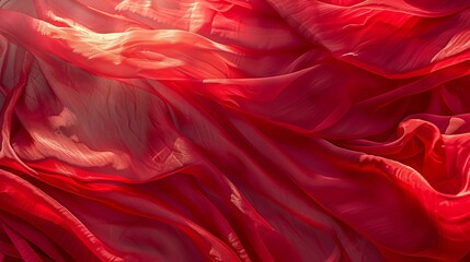 Obraz premium Red Fabric Illuminated By The Sun