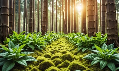 palm trees in the garden