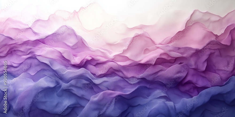 Wall mural serene lavender and mint watercolor abstract, generative ai