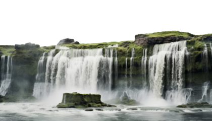 waterfall isolated on transparent background cutout