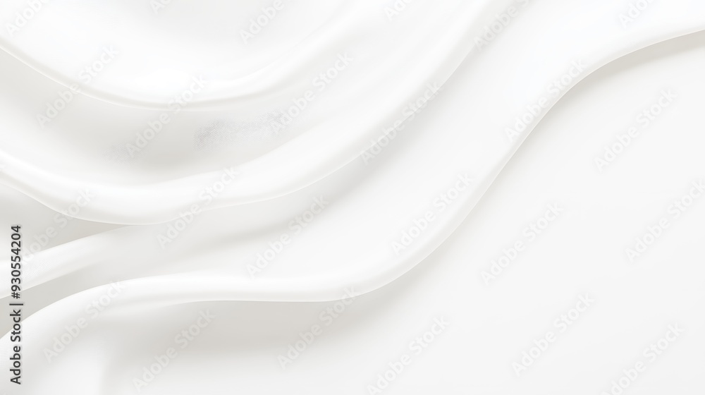 Poster white fabric flows softly, creating smooth curves against a pristine background, highlighting elegan