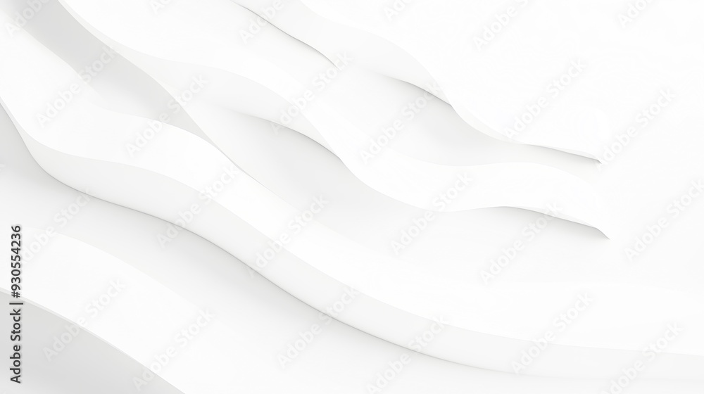 Poster curved lines flow across a smooth white background, creating a clean and minimalist aesthetic for va