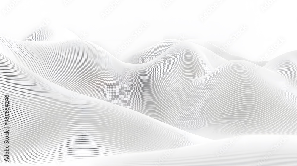 Poster soft curves create a serene landscape, inviting viewers to appreciate the calming simplicity and bea