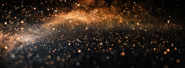 Glittering Gold and Black Sparkle Abstract Background with Bokeh