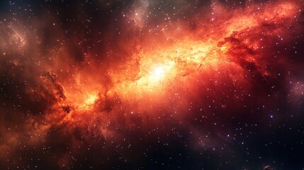 Fototapeta premium A vibrant cosmic scene showcasing swirling galaxies and stars in a deep space setting.