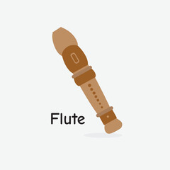 Flute Vector Illustration: Classical Wind Instrument