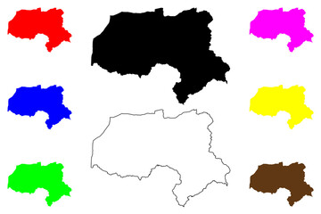 Hakkari (Provinces of the Republic of Turkey) map vector illustration, scribble sketch Hakkâri ili map