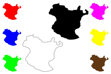 Gumushane (Provinces of the Republic of Turkey) map vector illustration, scribble sketch Gümüşhane ili map