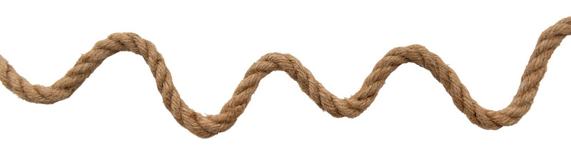 Jute. Twisted linen rope on a white background. Rope