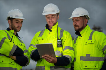 Refinery industry, engineer working in industrial production, oil and gas refinery plant industry factory