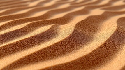 Golden desert sand dune patterns with soft sunlight