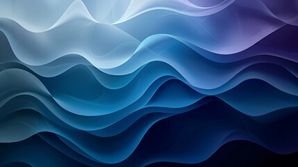 Obraz premium Abstract waves in varying shades of blue and purple create a soothing, fluid background.