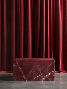 'agonal blur curtain backgroundMock wall splay product red marble table banner poduim display background diagonal studio dais showcase block white perspective'