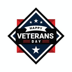 Veterans Day Custom Typography Vector - USA National Holiday Design Illustration