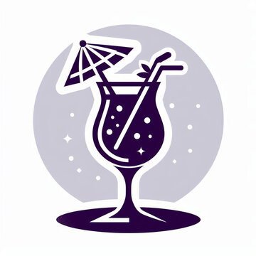 recommend clip art: silhouette of purple cocktail with umbrella
