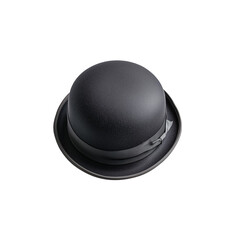 Fototapeta premium Classic Bowler Hat. Transparent background PNG. Top view. 06