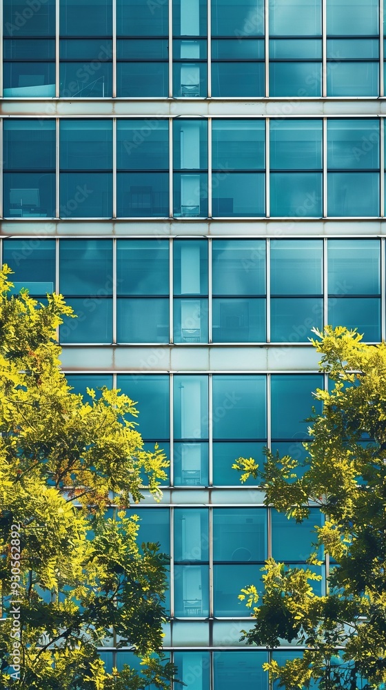 Poster Office Building Window Patterns
