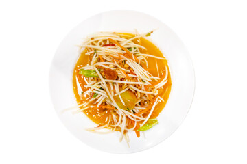 Top view of Thai Som tom, focus selective