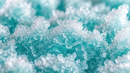 Macro frosted ice crystal close-up