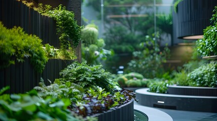 Futuristic Biodesigned Garden with Responsive Interactive Plants Reacting to Touch and Sound
