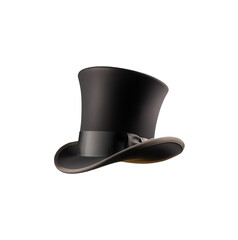 Top hat. 3D. Isolated transparent background PNG. 04