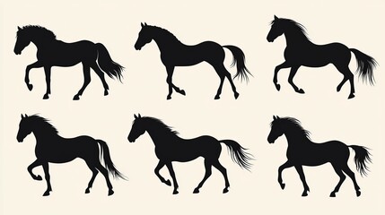 The set of horses silhouettes.