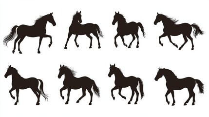 The set of horses silhouettes.