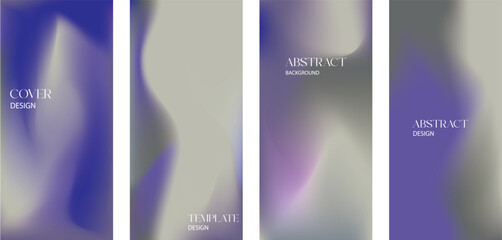 Set of blurred backgrounds,modern abstract blurred color gradient texture patterns, dynamic effect, smooth templates collection for brochures, posters, banners, flyers and cards. Vector illustration