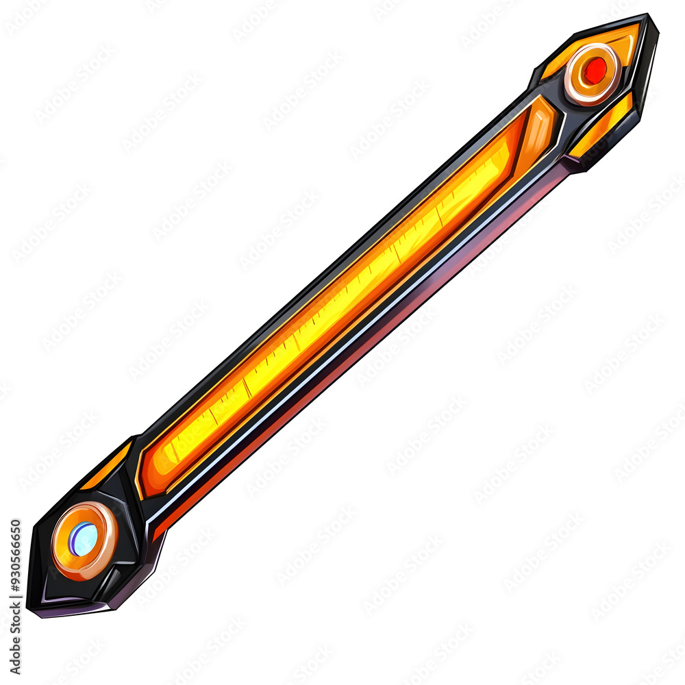 Poster vibrant digital rendering of a precision carpenter s level tool isolated on a clean white background