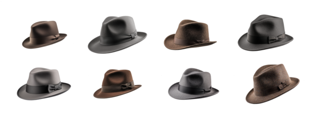 Trilby hat. Isolated transparent background PNG. Mega Collection
