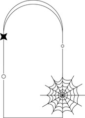 halloween lineal vector frame with pumpkin