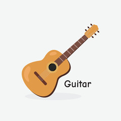 Guitar Vector Illustration: Acoustic String Musical Instrument