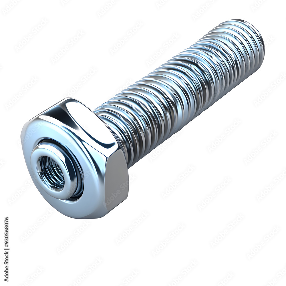 Aufkleber hyper detailed close up view of various screw and bolt fastener elements in a variety of sizes and s