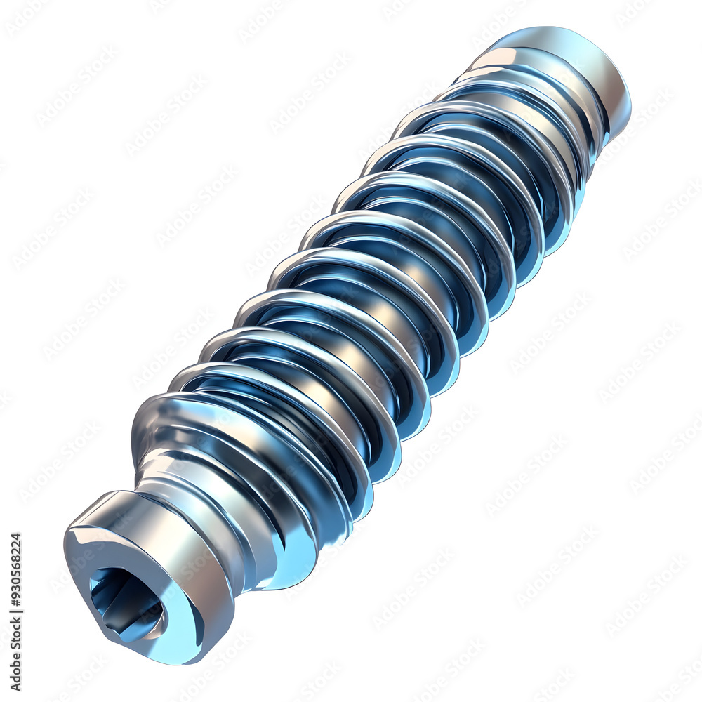 Aufkleber hyper detailed close up view of metallic screw and bolt fastener elements isolated on a clean white 