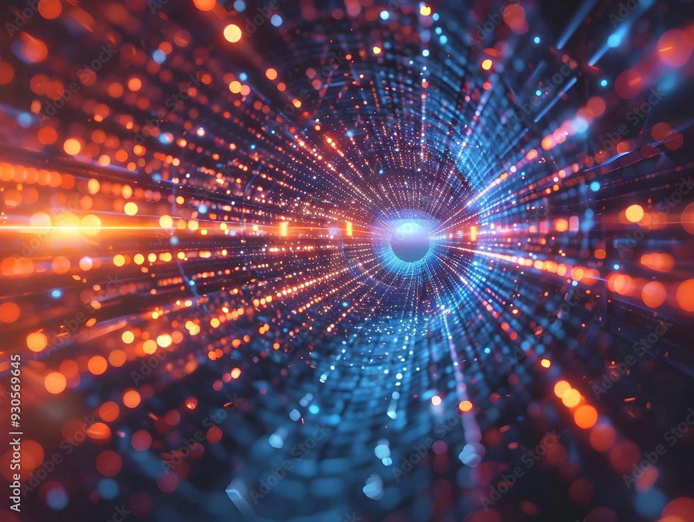 Aufkleber quantum cryptography secure data transmission through light particles futuristic concept