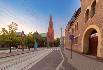Fototapeta premium Church of the Holy Saviour in Poznan at dawn.
