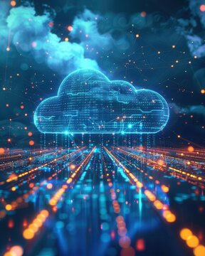 Edge computing benefits, realtime data, challenges, wideangle shot, connected devices, bright tech elements, fast and efficient technology