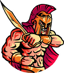 illustration of a sparta warrior vector