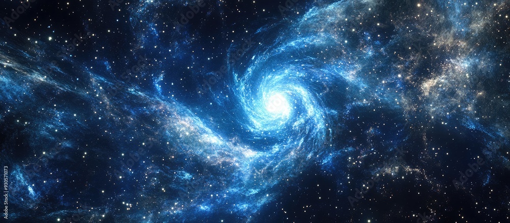 Aufkleber view from space of a spiral galaxy and stars in a 3d cartoon rendering showcasing a universe filled 