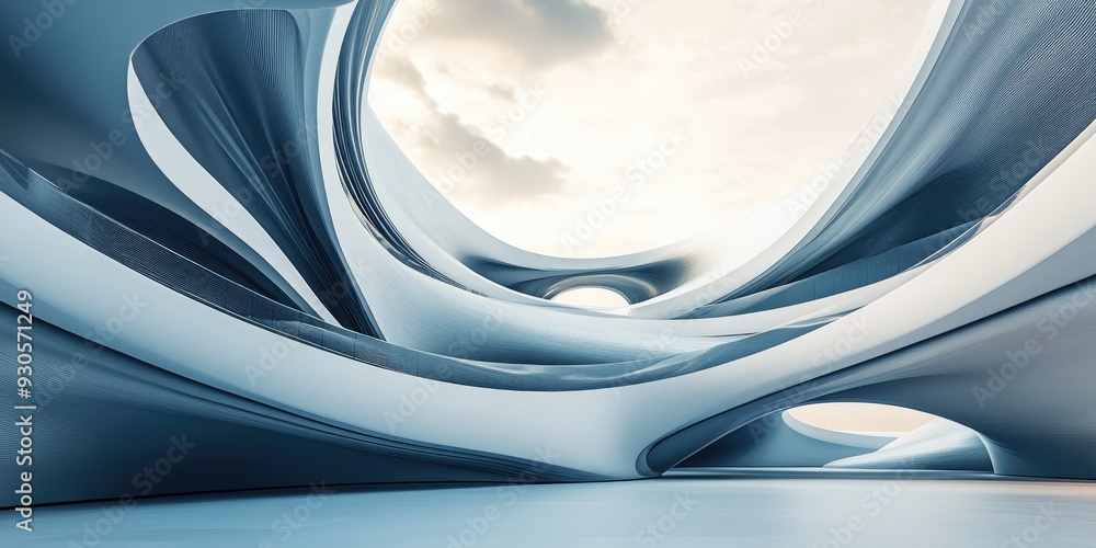 Poster smooth abstract architectural background with 3d rendering