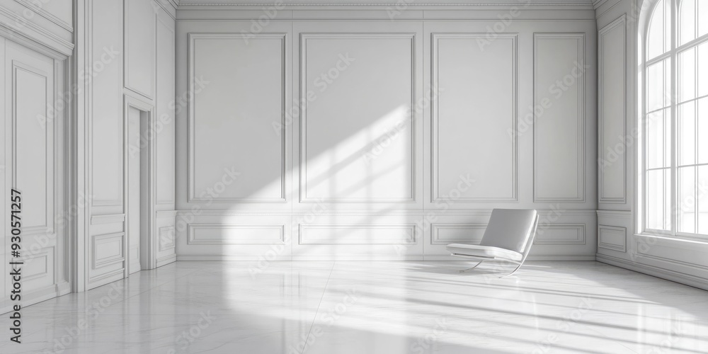 Poster white empty interior with 3d rendering elements