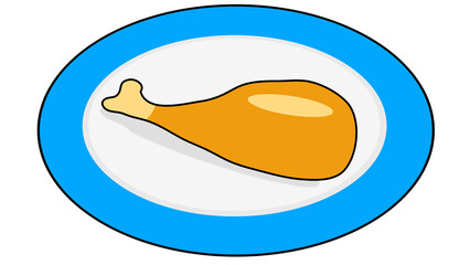 Roast turkey leg digital drawing