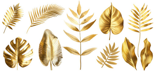 Golden Tropical Leaves Collection